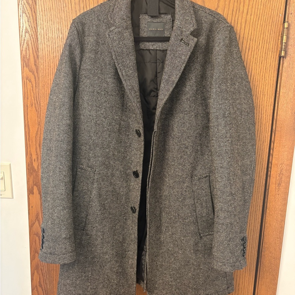 Zara Men's Charcoal Trench Coat
